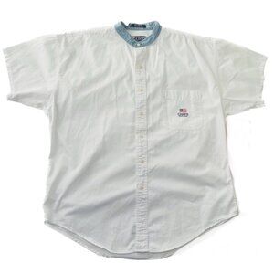 ralph lauren chaps button down shirt usa white flag large cotton